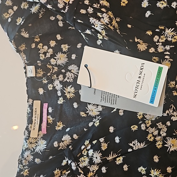 NWT Scotch & Soda | V-neck Sleeveless Mini Dress Black Dandelion | Women Large - Picture 11 of 11